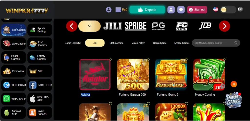 WinPkr 777 Game